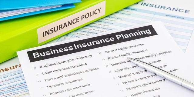 Business insurance documents representing policy options and coverage plans for companies in California